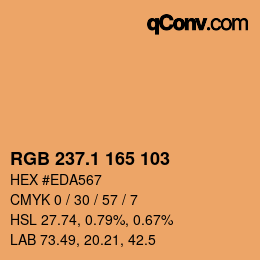 カラーコード: RGB 237.1 165 103 | qconv.com
