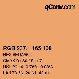 カラーコード: RGB 237.1 165 108 | qconv.com