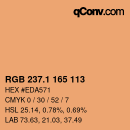カラーコード: RGB 237.1 165 113 | qconv.com