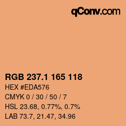 カラーコード: RGB 237.1 165 118 | qconv.com