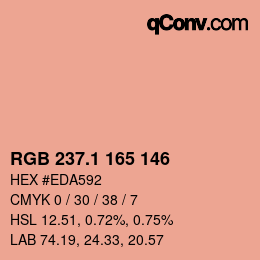 カラーコード: RGB 237.1 165 146 | qconv.com