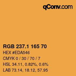 カラーコード: RGB 237.1 165 70 | qconv.com