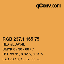 カラーコード: RGB 237.1 165 75 | qconv.com