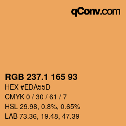 カラーコード: RGB 237.1 165 93 | qconv.com