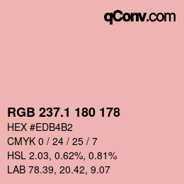 カラーコード: RGB 237.1 180 178 | qconv.com