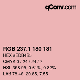 カラーコード: RGB 237.1 180 181 | qconv.com