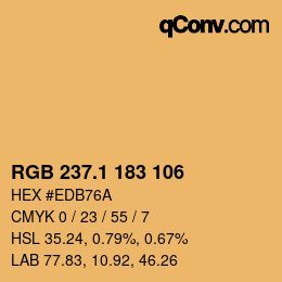 カラーコード: RGB 237.1 183 106 | qconv.com