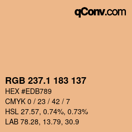 カラーコード: RGB 237.1 183 137 | qconv.com