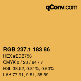 カラーコード: RGB 237.1 183 86 | qconv.com
