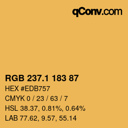 カラーコード: RGB 237.1 183 87 | qconv.com