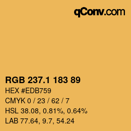 カラーコード: RGB 237.1 183 89 | qconv.com