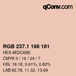 カラーコード: RGB 237.1 198 181 | qconv.com