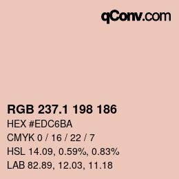 カラーコード: RGB 237.1 198 186 | qconv.com