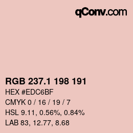 カラーコード: RGB 237.1 198 191 | qconv.com