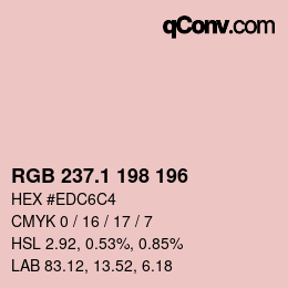 カラーコード: RGB 237.1 198 196 | qconv.com