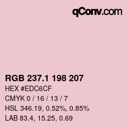 カラーコード: RGB 237.1 198 207 | qconv.com