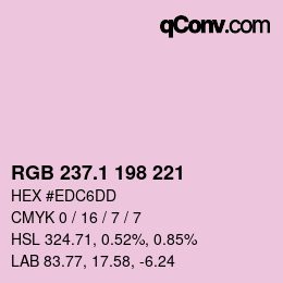 カラーコード: RGB 237.1 198 221 | qconv.com