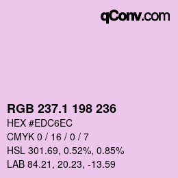 カラーコード: RGB 237.1 198 236 | qconv.com