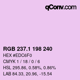 カラーコード: RGB 237.1 198 240 | qconv.com
