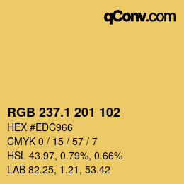 カラーコード: RGB 237.1 201 102 | qconv.com