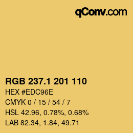 カラーコード: RGB 237.1 201 110 | qconv.com
