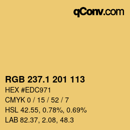 カラーコード: RGB 237.1 201 113 | qconv.com