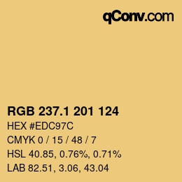 カラーコード: RGB 237.1 201 124 | qconv.com