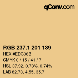 カラーコード: RGB 237.1 201 139 | qconv.com