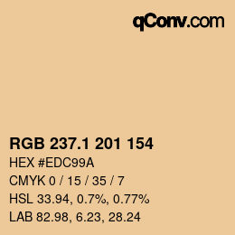 カラーコード: RGB 237.1 201 154 | qconv.com