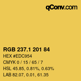 カラーコード: RGB 237.1 201 84 | qconv.com