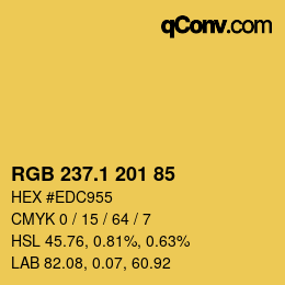 カラーコード: RGB 237.1 201 85 | qconv.com