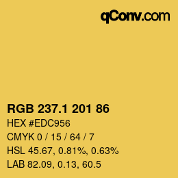 カラーコード: RGB 237.1 201 86 | qconv.com