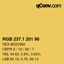 カラーコード: RGB 237.1 201 96 | qconv.com