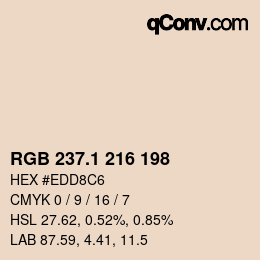カラーコード: RGB 237.1 216 198 | qconv.com