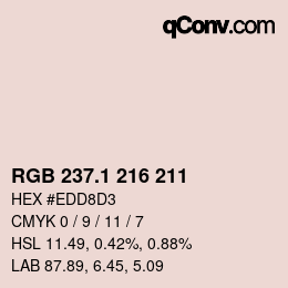 カラーコード: RGB 237.1 216 211 | qconv.com