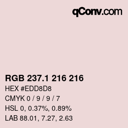 カラーコード: RGB 237.1 216 216 | qconv.com