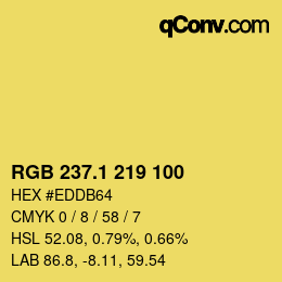 カラーコード: RGB 237.1 219 100 | qconv.com