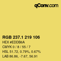 カラーコード: RGB 237.1 219 106 | qconv.com