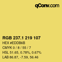 カラーコード: RGB 237.1 219 107 | qconv.com