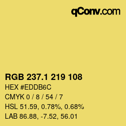 カラーコード: RGB 237.1 219 108 | qconv.com