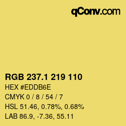カラーコード: RGB 237.1 219 110 | qconv.com