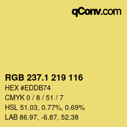 カラーコード: RGB 237.1 219 116 | qconv.com