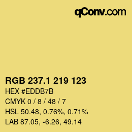 カラーコード: RGB 237.1 219 123 | qconv.com