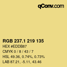 カラーコード: RGB 237.1 219 135 | qconv.com