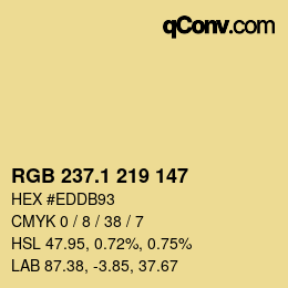 カラーコード: RGB 237.1 219 147 | qconv.com