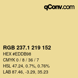 カラーコード: RGB 237.1 219 152 | qconv.com