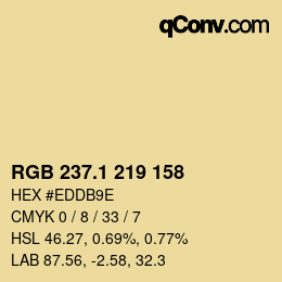カラーコード: RGB 237.1 219 158 | qconv.com