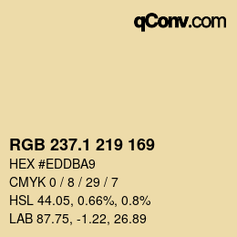 Color code: RGB 237.1 219 169 | qconv.com