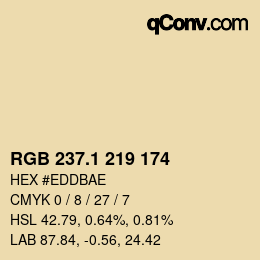 Color code: RGB 237.1 219 174 | qconv.com