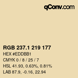 カラーコード: RGB 237.1 219 177 | qconv.com